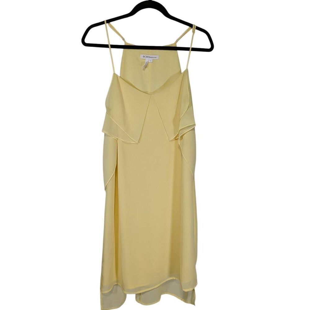 BCBGeneration Pale Lemon Cocktail Dress Size Large